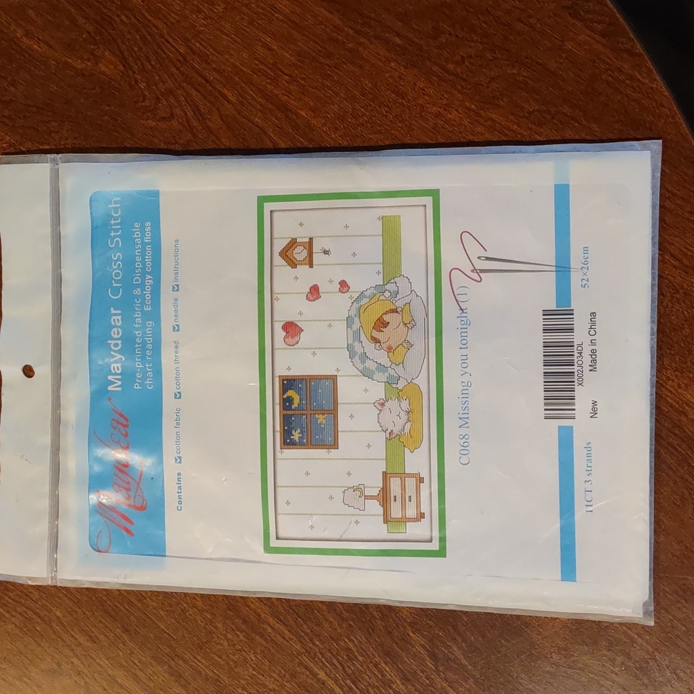 Maydear Stamped Cross Stitch Kit - Missing You Tonight 20.5×10
